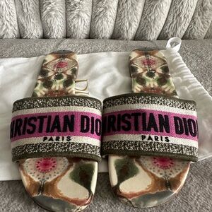Dior Multicolor Sandals with Pink Accents